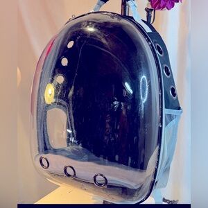 Transparent Black Travel Backpack for Women